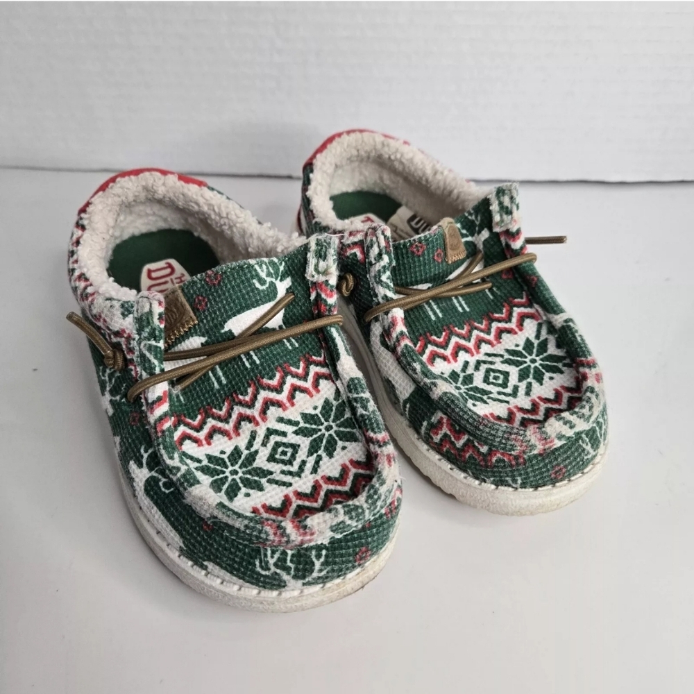 Hey Dude Wally Toddler Ugly Sweater Multicolor Slip On Shoes Faux Sheerling TD9